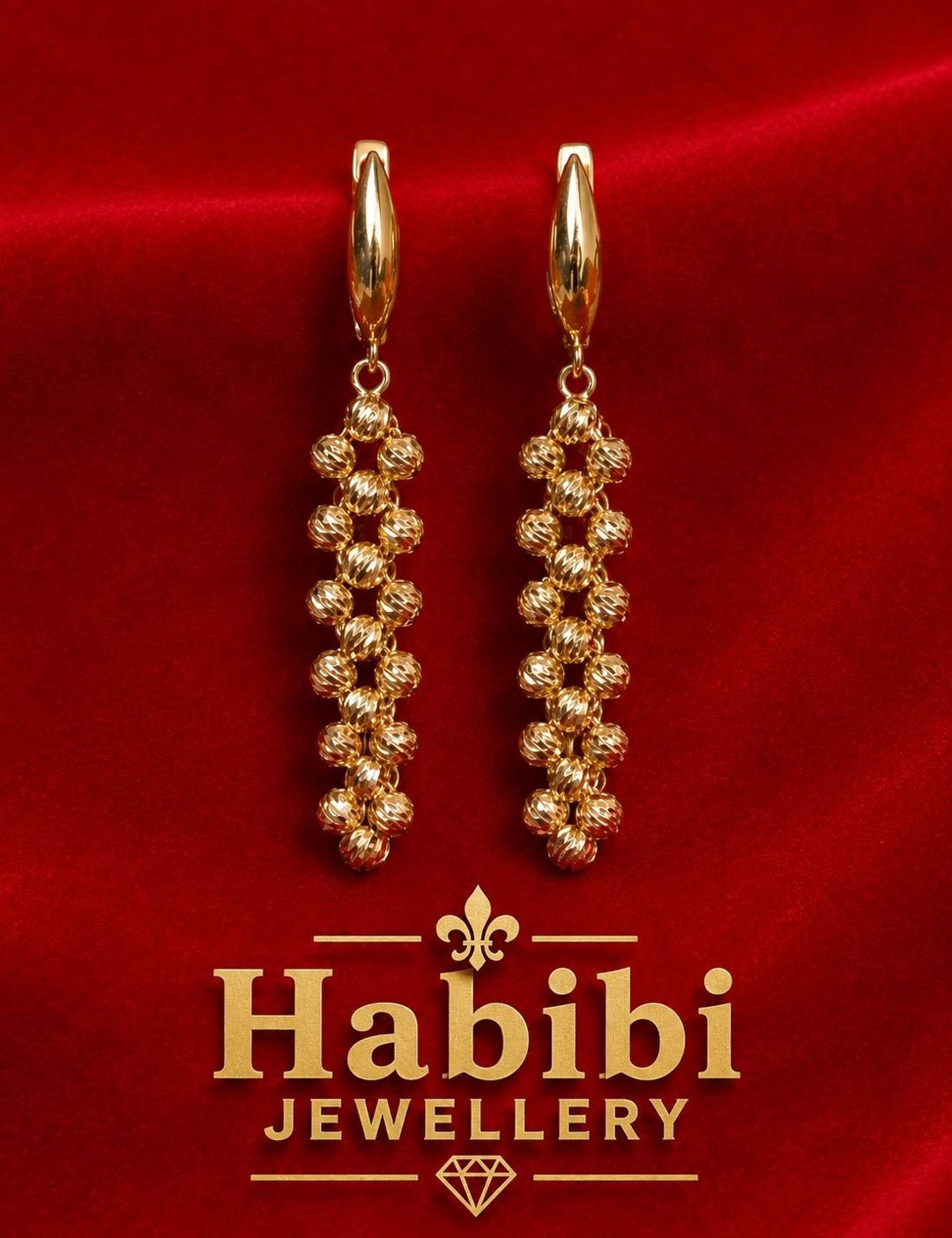 Qadın sırğaları Habibi Jewellery HJ223 qızılı — Mallar, Bakı (2)