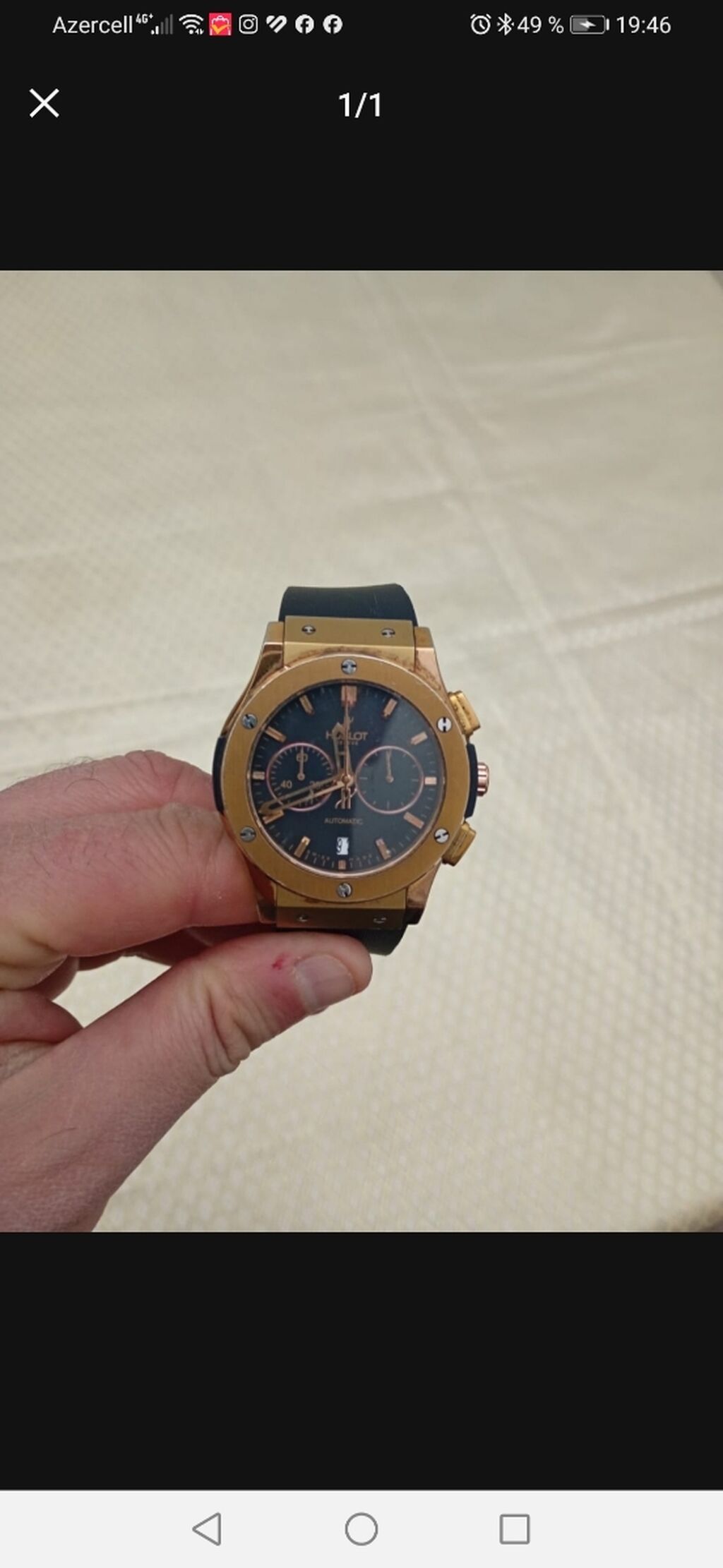 Hublot üslubunda kişi qol saatı - Korpus: qızılı tonlu metal, ön — Qol saatları, Bakı