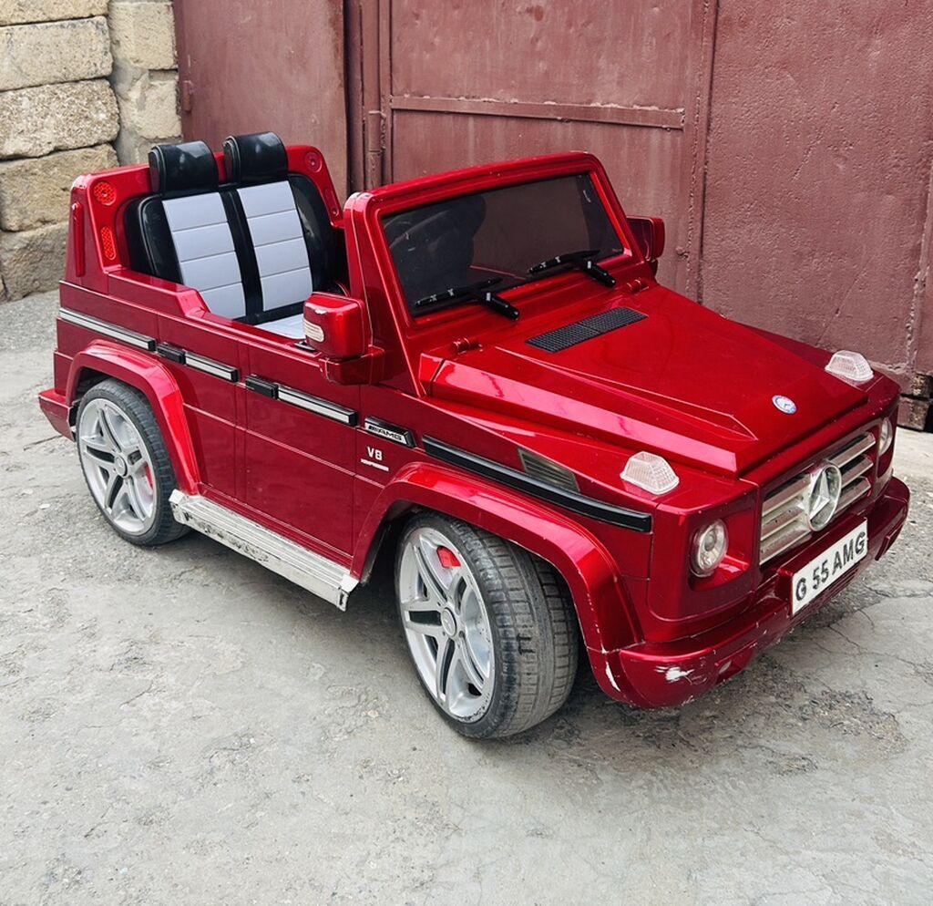 Uşaq üçün elektrikli maşın – G-class üslubunda, qırmızı metalik rəng — Uşaq avtomobilləri, Bakı