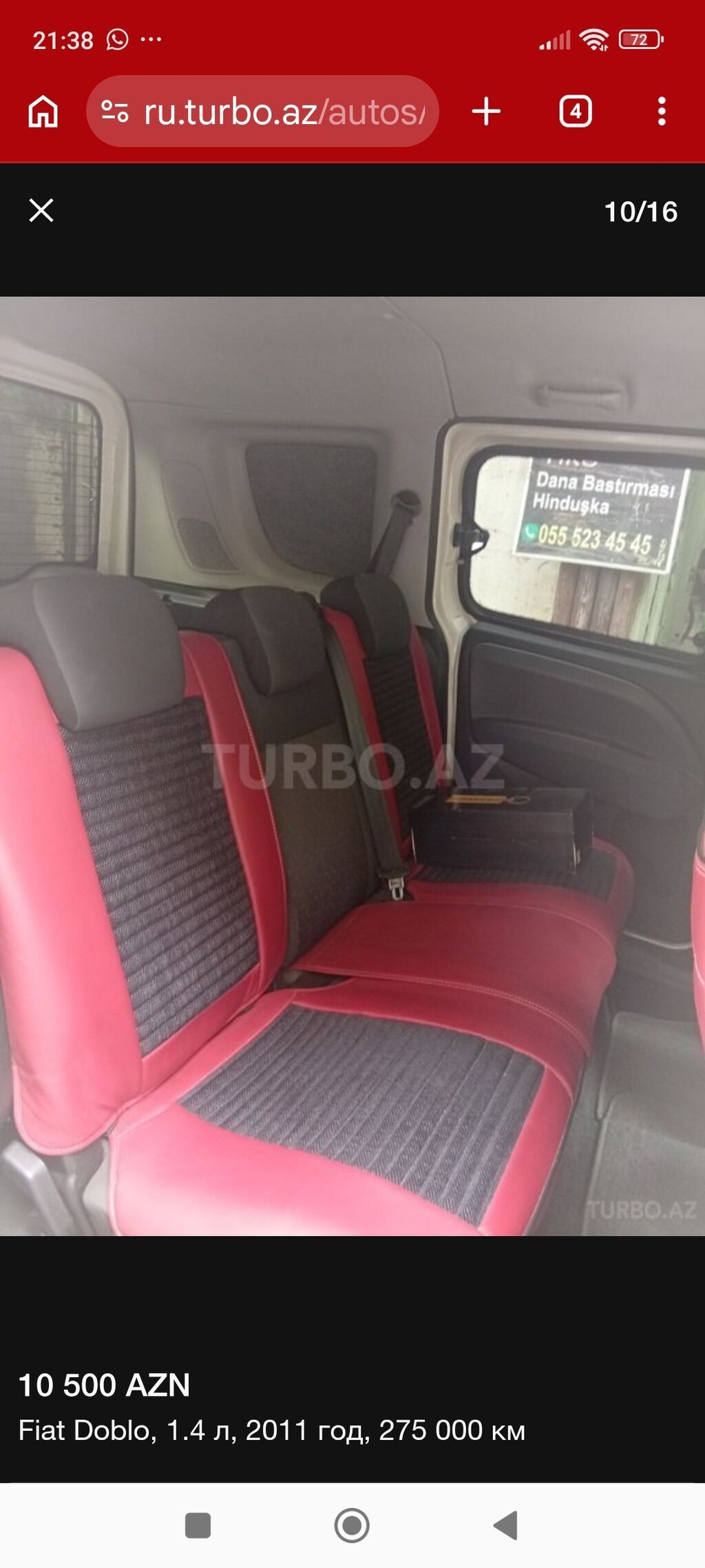 Fiat Doblo: 1.4 l 2011 il 275000 km Van/Minivan — Avtomobillər, Bakı (7)