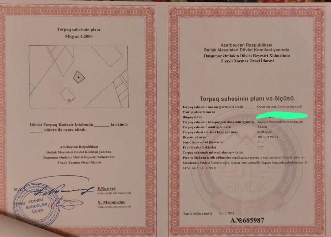 27 sot torpaq sahəsi, Xudat ş — Torpaq, Xudat (8)