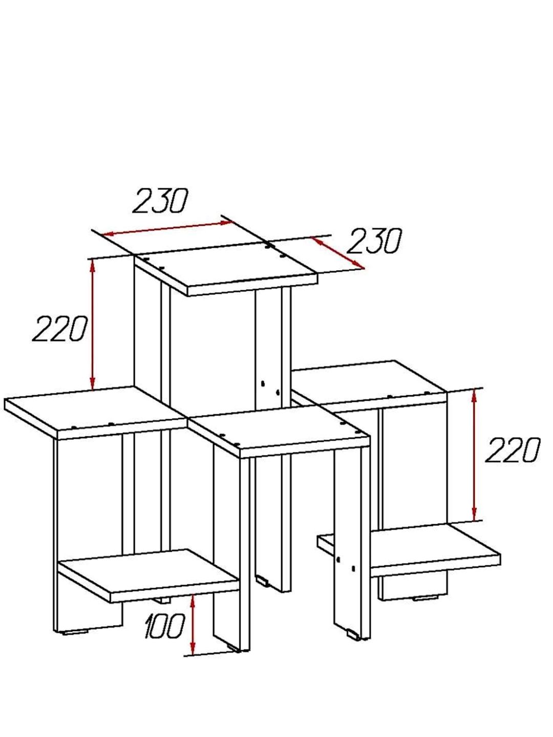 Stellaj, 55x45x67 sm, Ldsp, ağ — Mallar, Bakı (3)