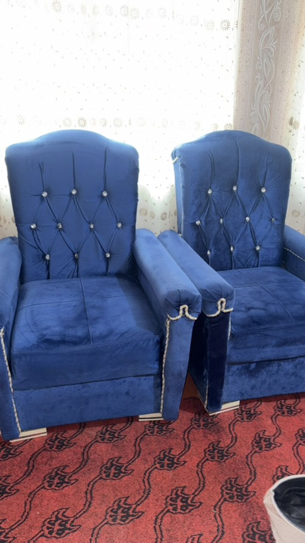 Mebel dəsti – 2 ədəd kreslo - Rəng: dərin kobalt-mavi - Material — Yumşaq mobilya dəstləri, Mehdiabad (2)