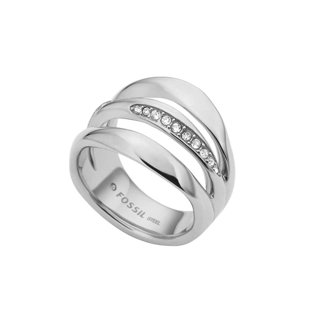 Üzük qadınlar üçün Fossil JF01147040503, Swarovski kristalları, gümüşü — Mallar, Bakı