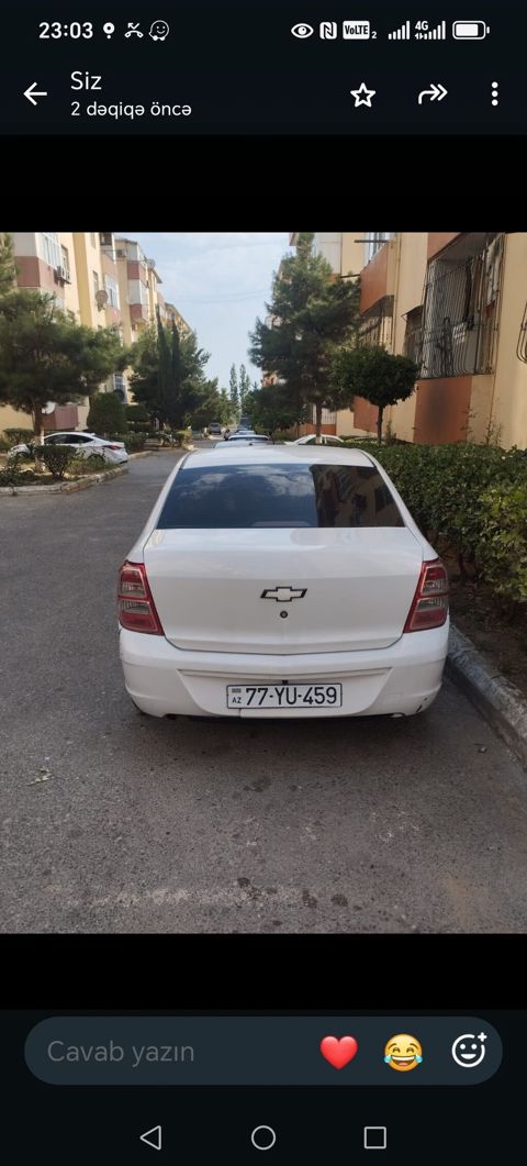 Chevrolet Cobalt: 1.5 l 2024 il 19900 km — 1 000 ₼ · Ucar · Avtomobillər Chevrolet Cobalt: 1.5 l 2024 il 19900 km — Ucar