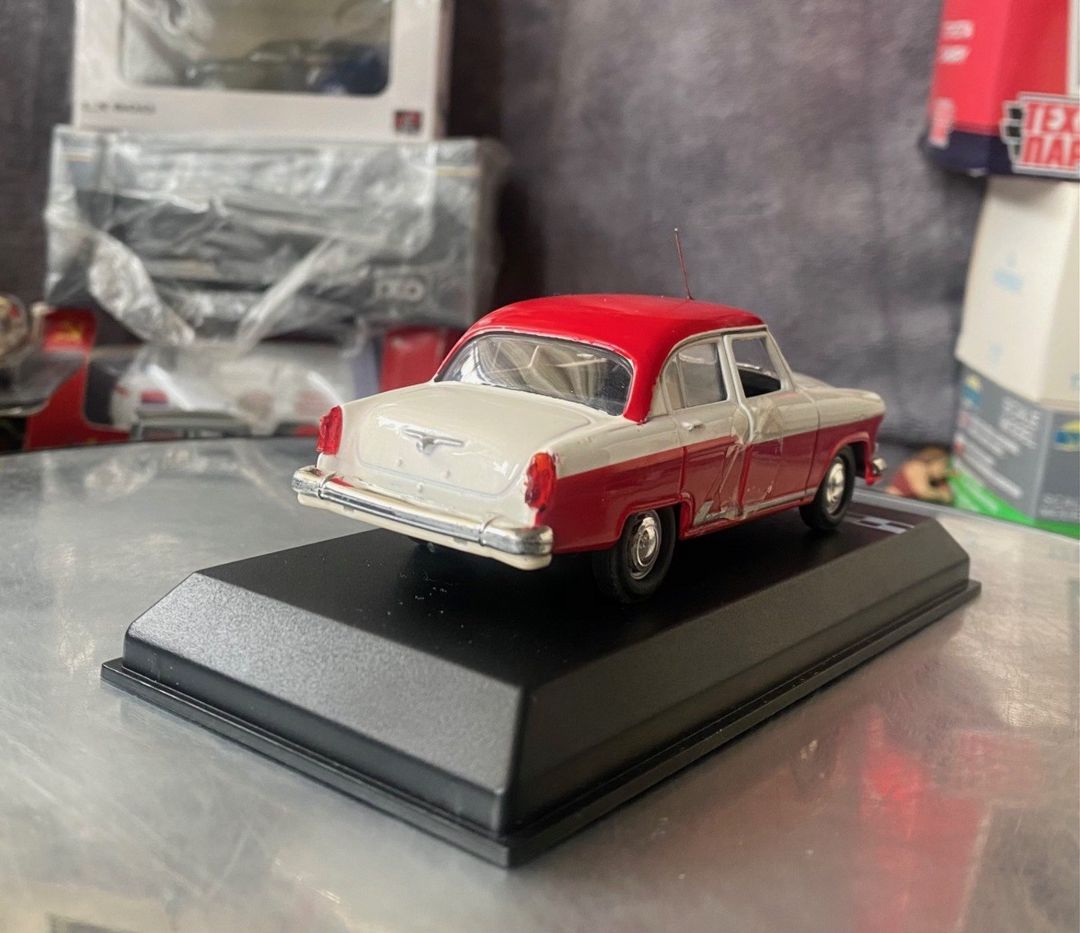 Коллекционная модель GAZ- 21 Volga Red White 1964 — Kolleksiyalar, Bakı (10)