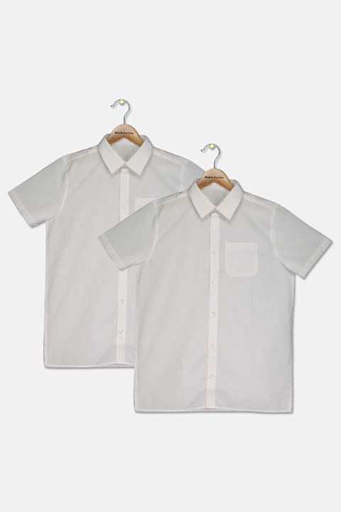 Oğlanlar üçün 2 ədədli məktəbli qısaqol köynək dəsti F&F shirt short sleeve, ağ, polyester/pambıq/elastan, ölçü 9-10 yaş — Bakı