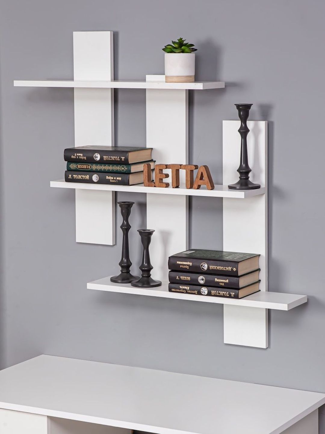 Rəf Letta, ağ, Ldsp, 84х15х84 sm — Mallar, Bakı (2)