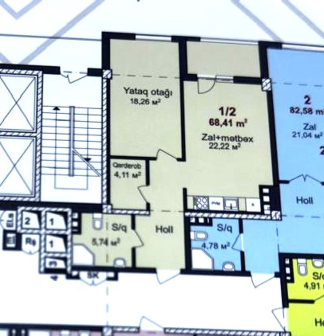 Satılır 1 otaqlı yeni tikili 68 m² — Mənzil, Bakı (3)