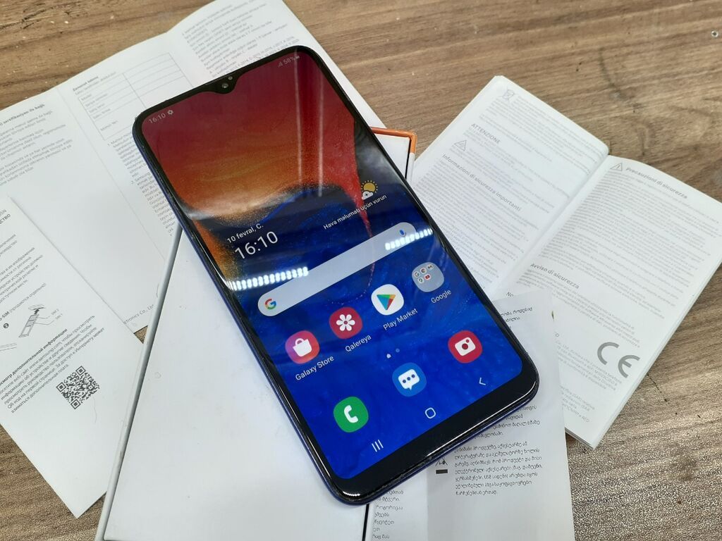 Samsung Galaxy A10, 32 GB, rəng - Göy, Zəmanət, Düyməli, Sensor — Samsung, Gəncə (2)