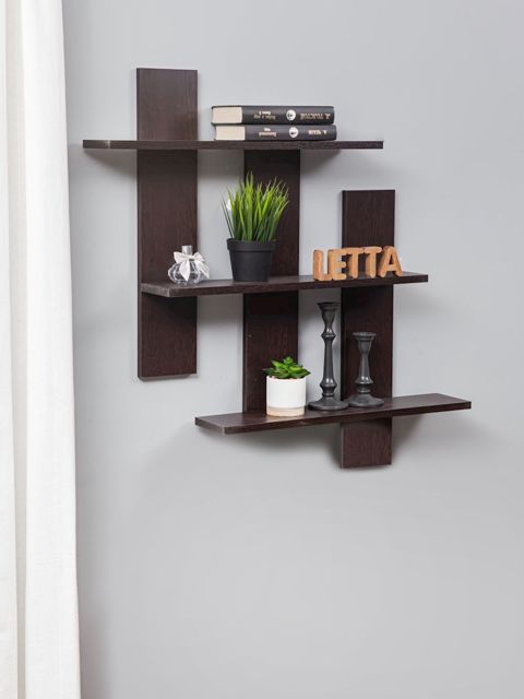 Rəf Letta, qəhvəyi, Ldsp, 84х15х84 sm — Bakı