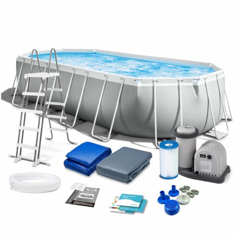 Karkaslı hovuz Intex H261995798, 610x305x122 sm, 18202 l, boz — 1 799.98 ₼ · Bakı · Hovuzlar Karkaslı hovuz Intex H261995798, 610x305x122 sm, 18202 l, boz — Bakı