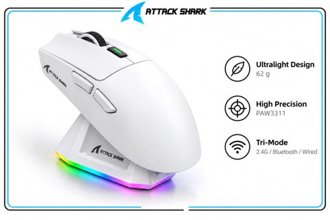 Mouse Attack Shark X11 White — Bakı