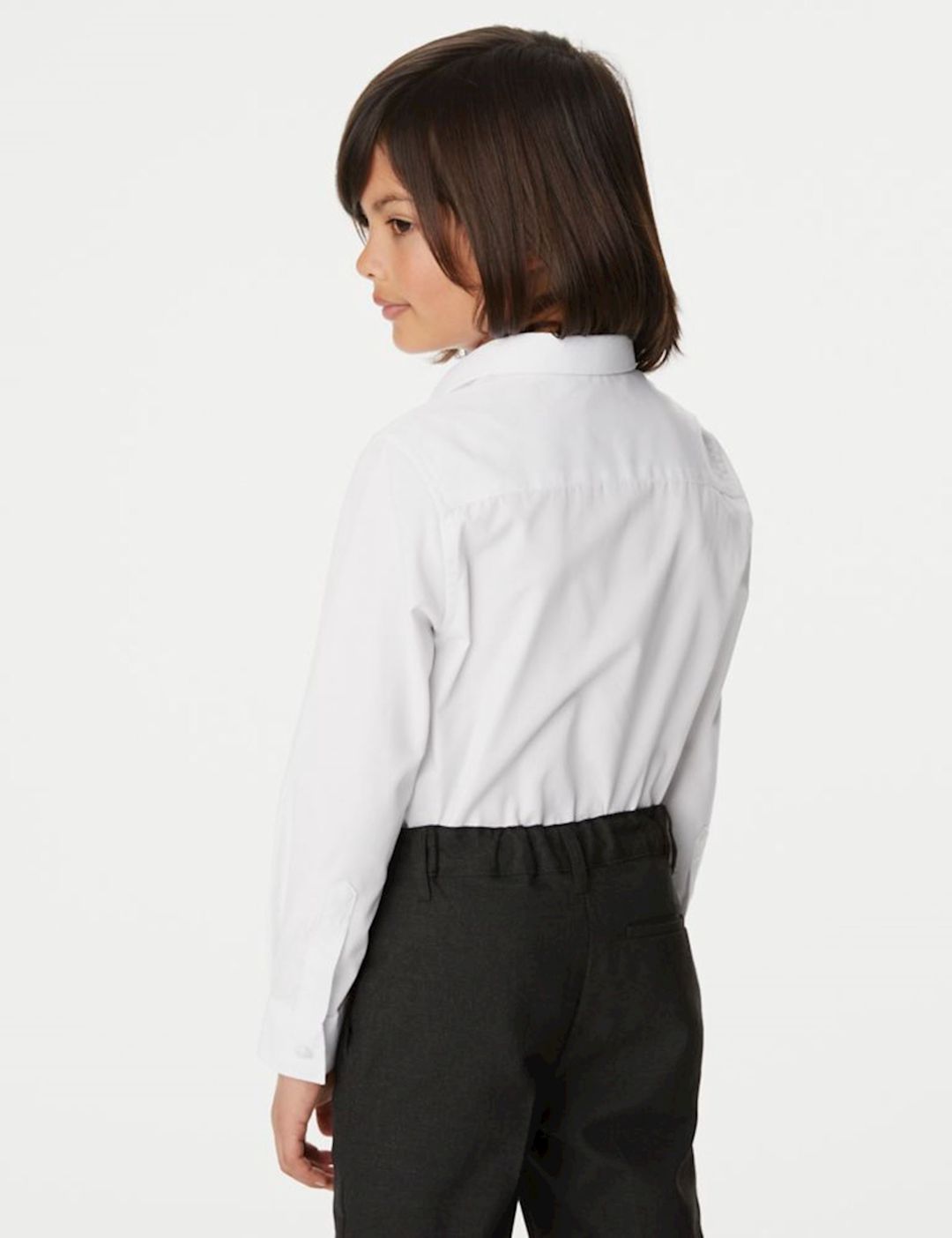 Oğlanlar üçün məktəbli uzunqol köynək Marks & Spencer school shirt slim fit, ağ, polyester/pambıq, ölçü 10-11 yaş — Mallar, Bakı (2)
