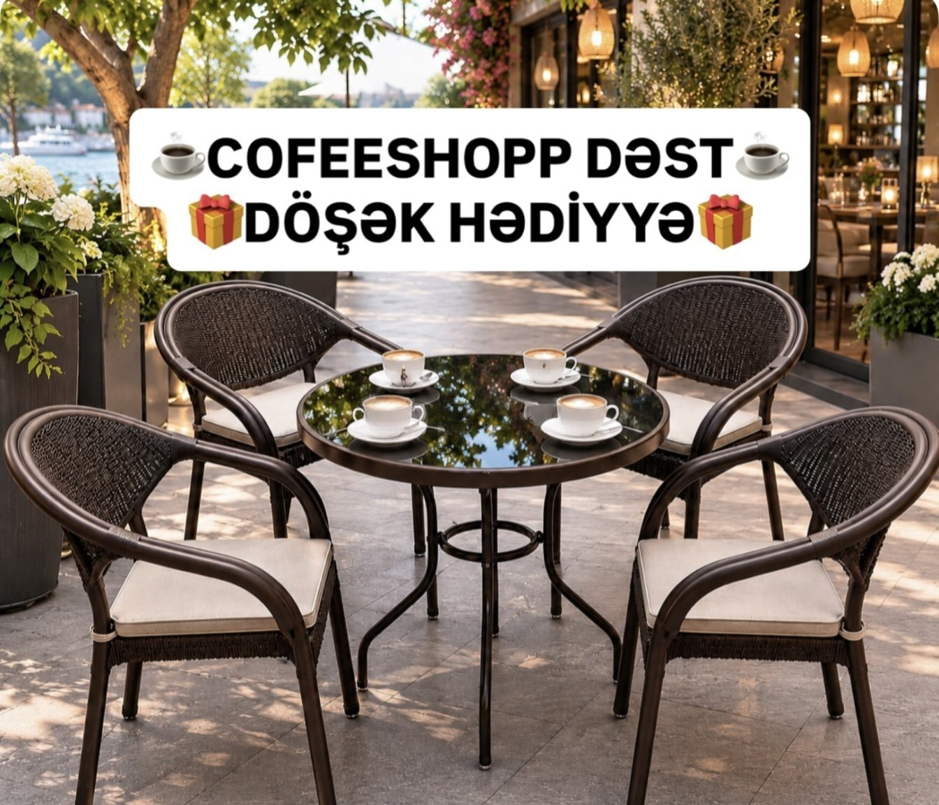 Masa-stul dəsti, Qəhvəyi rəng — Bakı