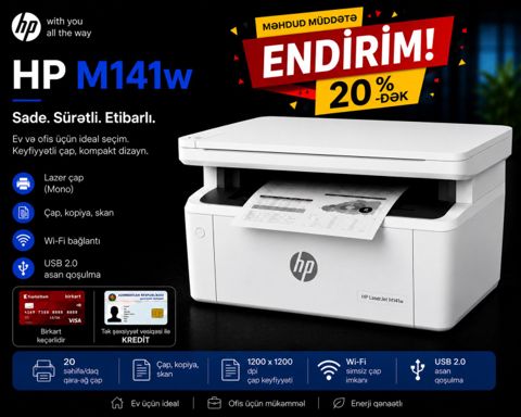 Printer "HP LaserJet MFP M141w" — Bakı