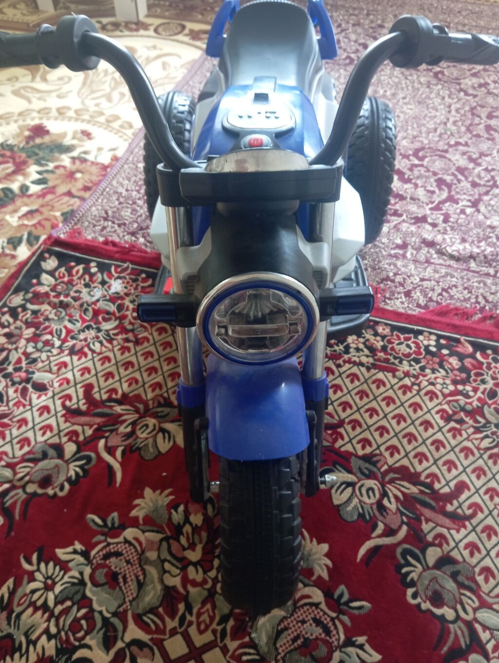 Uşaq üçün elektrikli üçtəkərli motosiklet - Rəng: mavi-boz detallı — Oyuncaq nəqliyyatı, Biləsuvar (3)