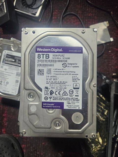 Western Digital WD Purple 8TB müşahidə HDD - Model: WD81PURZ (WD — Bakı