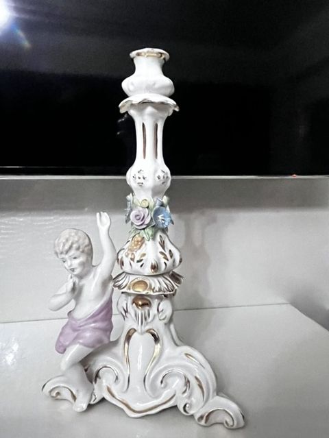 Porcelan şamdan – fiqurlu, dekorativ - Material: parlaq glazurlu — Bakı