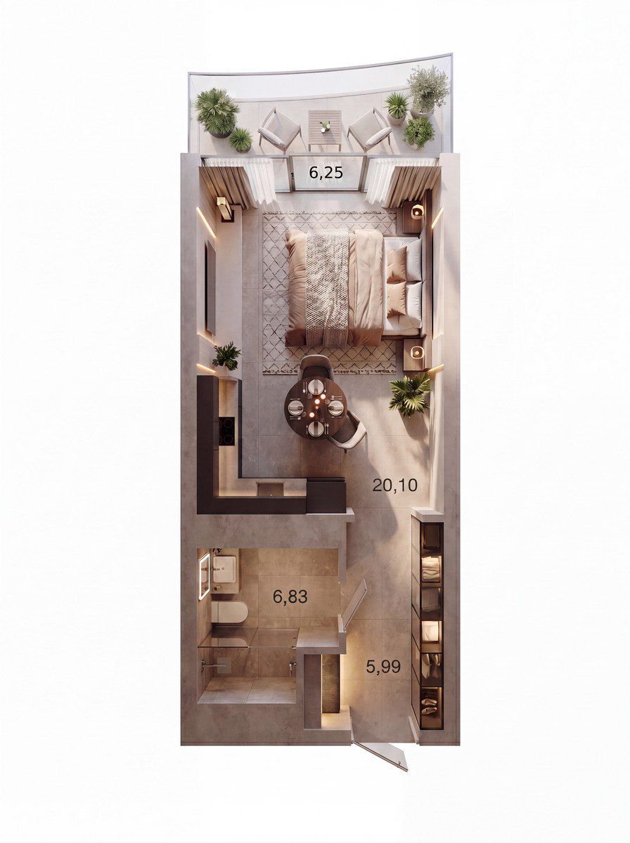Satılır 1 otaqlı yeni tikili 39.1 m² — Mənzil, Bakı (2)
