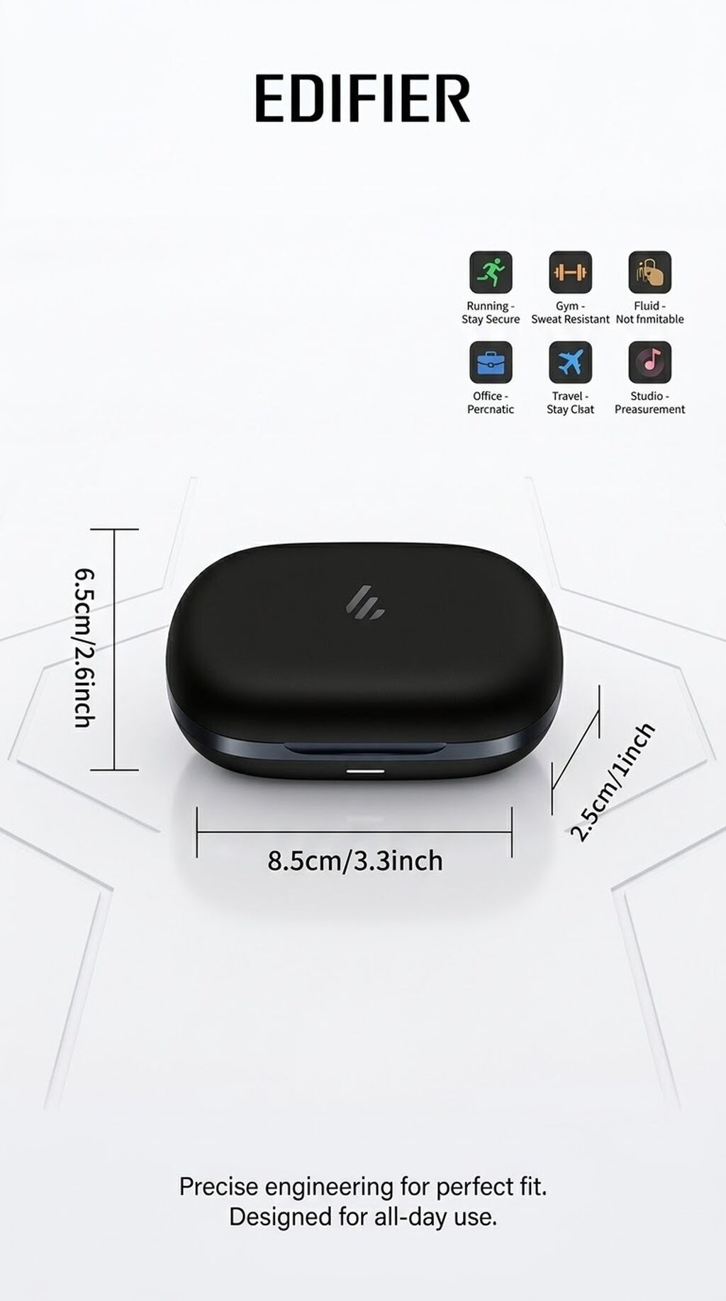 İşlənmiş Simsiz (Bluetooth) Qulaqcıqlar, Edifier, rəng - Qara — Qulaqcıqlar, Bakı (2)
