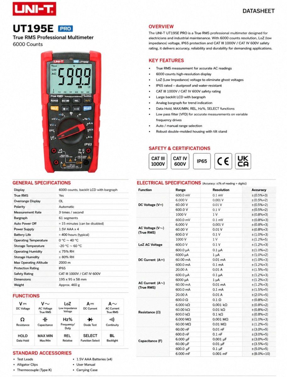 Multimetr Unı-t UT 195E PRO — Təmir və inşaat, Bakı (4)