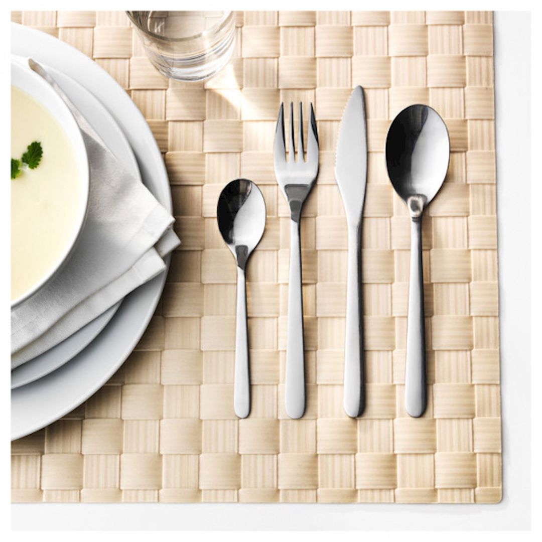 Süfrə ləvazimatları dəsti IKEA Fornuft 700.149.99, 6 nəfərlik 24 parça, paslanmayan polad, gümüşü — Mallar, Bakı (3)