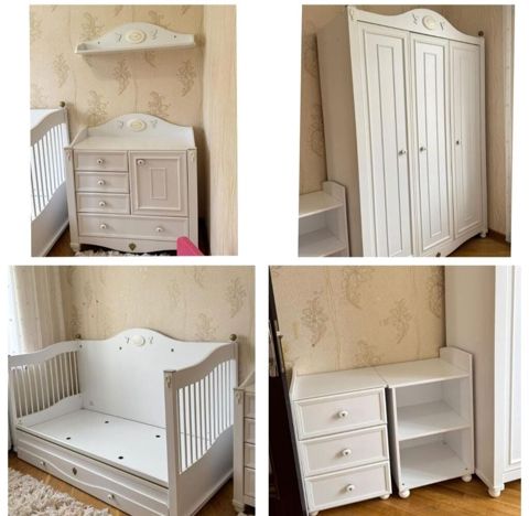 Qız üçün, İşlənmiş, Beşik, Dolab, Komod — 400 ₼ · Bakı · Uşaq mebeli dəstləri Qız üçün, İşlənmiş, Beşik, Dolab, Komod — Bakı