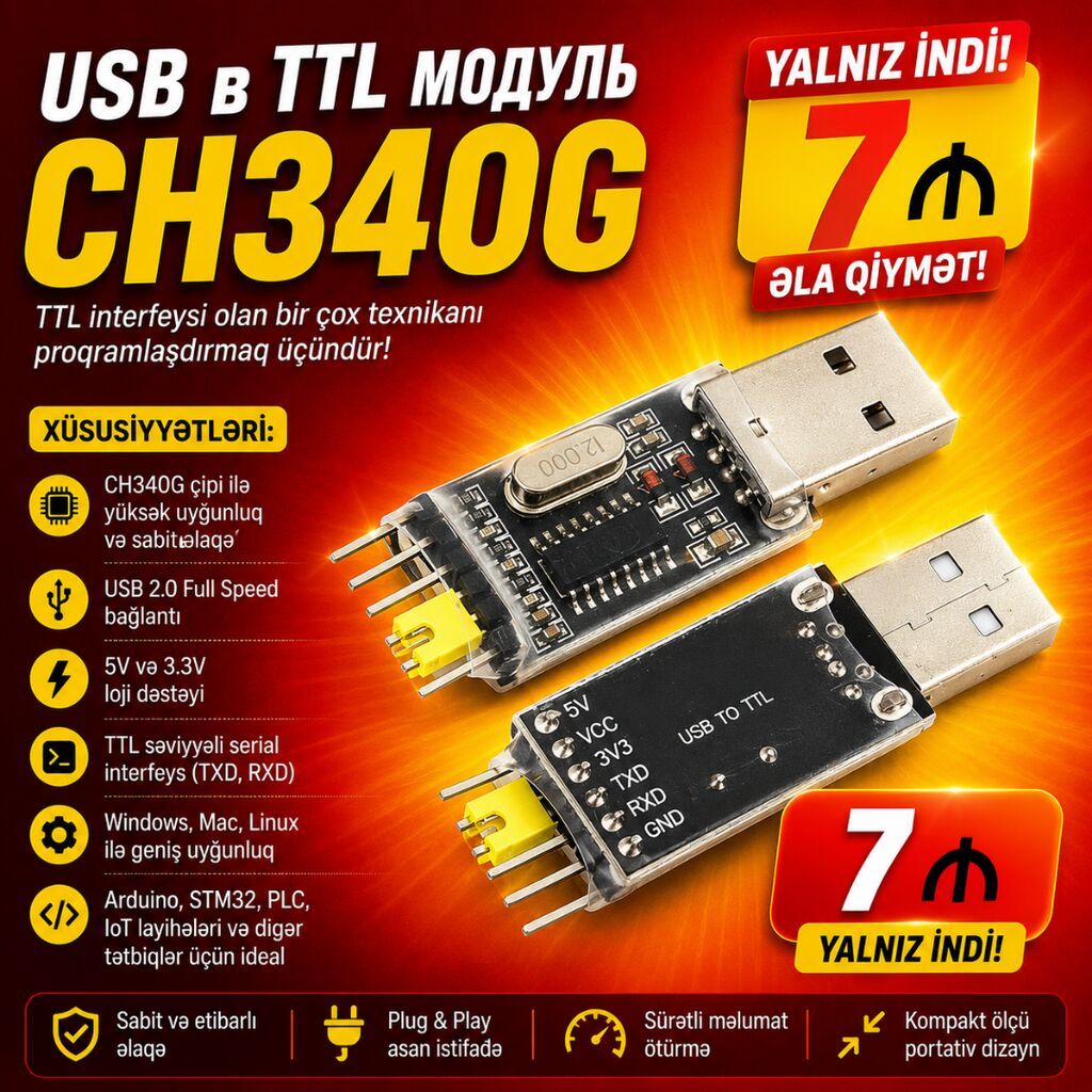 USB proqramator CH340, CP2112, CH340G, FTDİ232RL, ST-Link TP4056 — Noutbuk aksesuarları, Lənkəran (6)