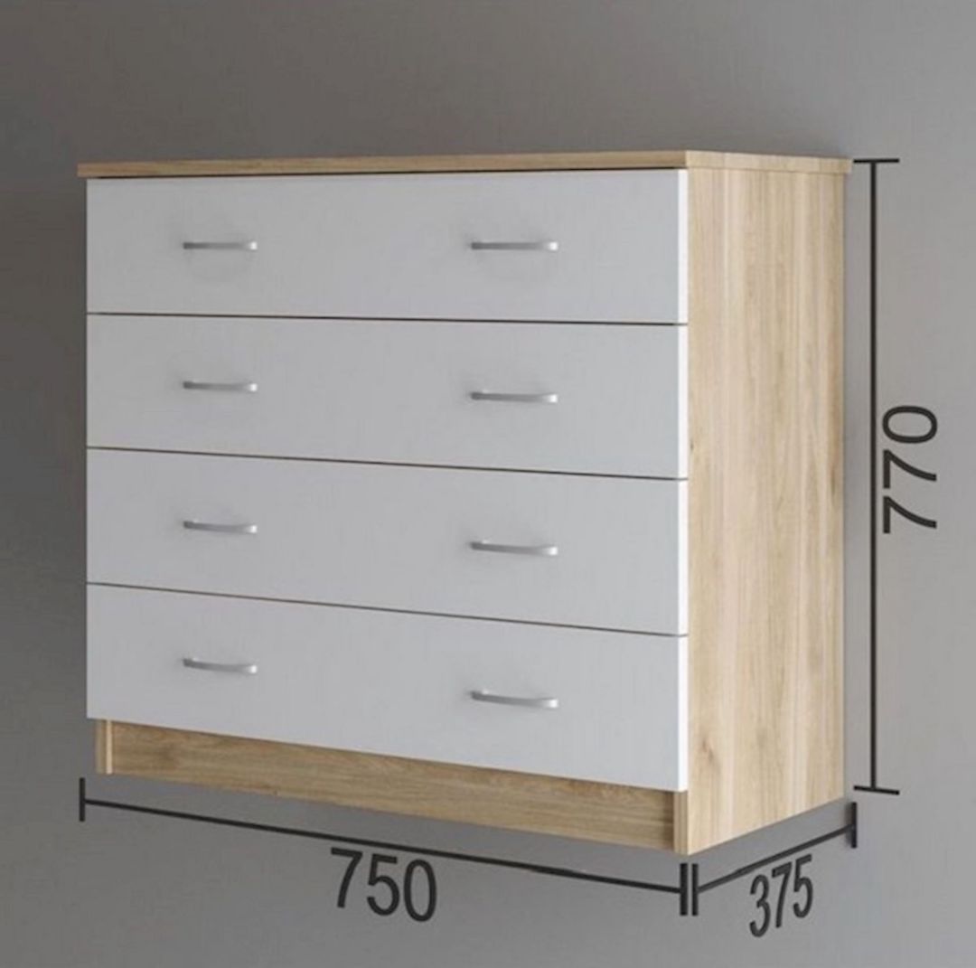Komod, 77x37,5x75 sm, Ldsp, ağ/qəhvəyi — Mallar, Bakı (2)