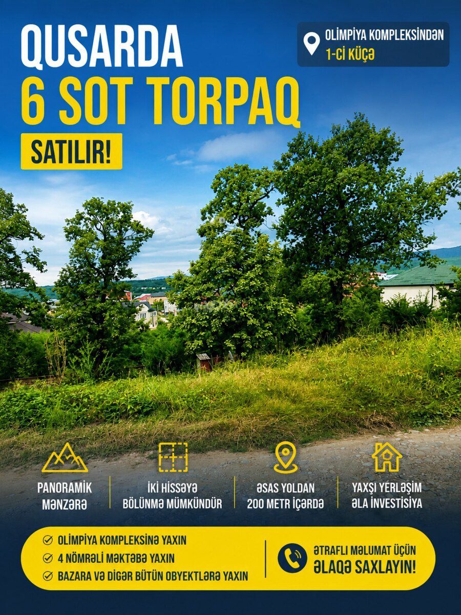 6 sot torpaq sahəsi, Qusar r — Torpaq, Qusar (7)