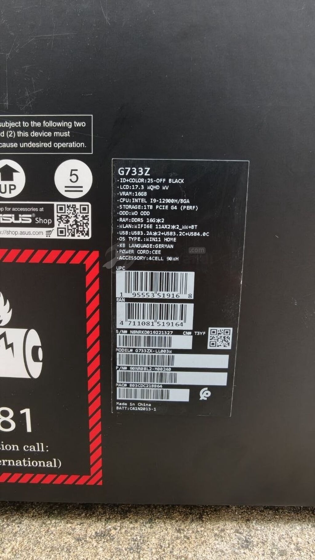 Yeni ASUS ROG, 17.3 Intel Core i9, 2 TB, Pulsuz çatdırılm — Elektronika, Bakı (8)