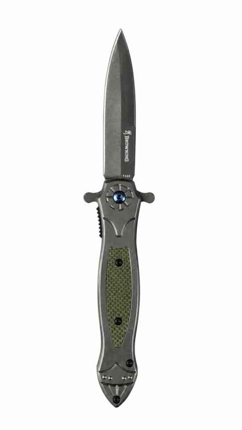 Qatlanan bıçaq Browning FA32, paslanmayan polad/metal/taxta, 22 sm, boz/yaçıl — Bakı