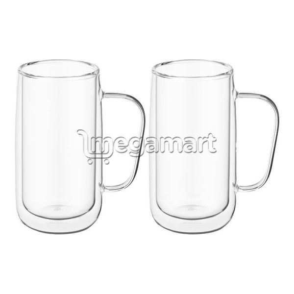 Fincan dəsti Ardesto Doublewall mug set with handles, 400ml, 2pcs, borosilicate glass, transparent (AR2640WH) — Çaynikler və qəhvə qabları, Bakı