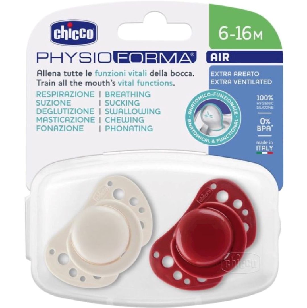 Əmzik dəsti Chicco PhysioForma Air, 6-16 ay, ağ/qırmızı — Mallar, Bakı