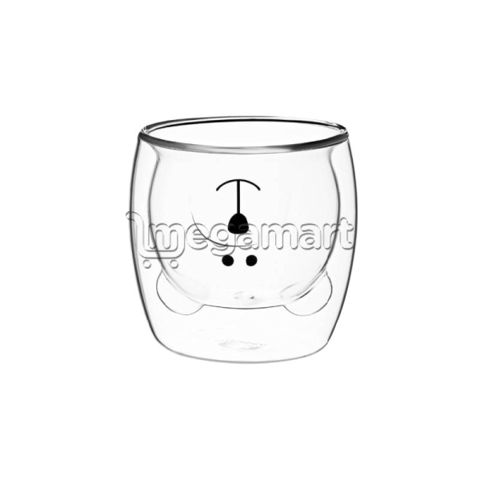 Stəkan dəsti Ardesto Double wall mug set Animals, 250ml, 2pcs, borosilicate glass, transparent (AR2625GA) — Bakı