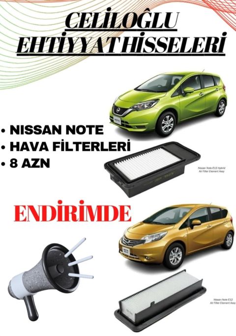 Nissan Note hava filteri — Bakı