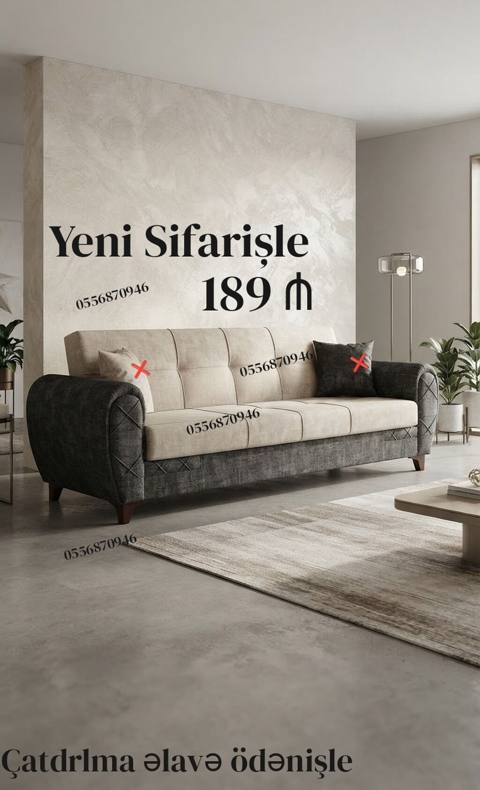 Divan, Yeni, Açılan, Bazalı, Parça, Ödənişli çatdırılma — Brend mebel sifarişle.
