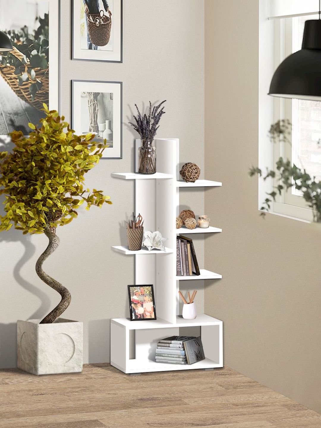 Stellaj 3563_StellajCvetokWhite 118x52x26.6 sm, Ldsp, ağ — Mallar, Bakı (3)