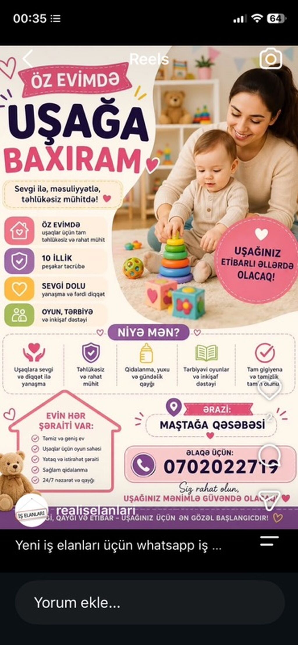 Uşaq baxımı və həftəsonu dayə xidməti - Anadolu Vizyon Tədris Mərkəzi — Nyanya, upa, Gəncə (2)