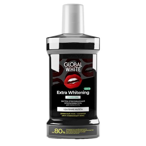 Ağız boşluğu üçün yaxalayıcı Global White Extra Whitening Charcoal 300 ml — Bakı