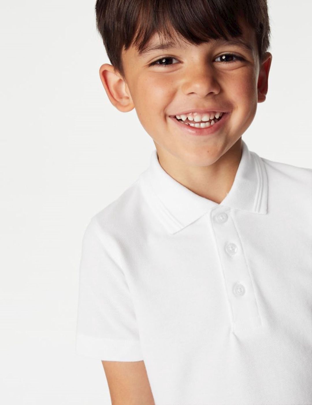 Oğlanlar üçün 2 ədədli məktəbli qısaqol polo dəsti Marks & Spencer school polo shirts, ağ, pambıq, ölçü 12-13 yaş — Mallar, Bakı (2)