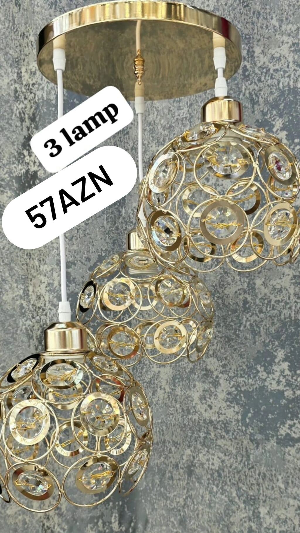 Çılçıraq, 3 lampa, Metal — Tavan is?qlar? v? cilc?raqlar, Saray (2)