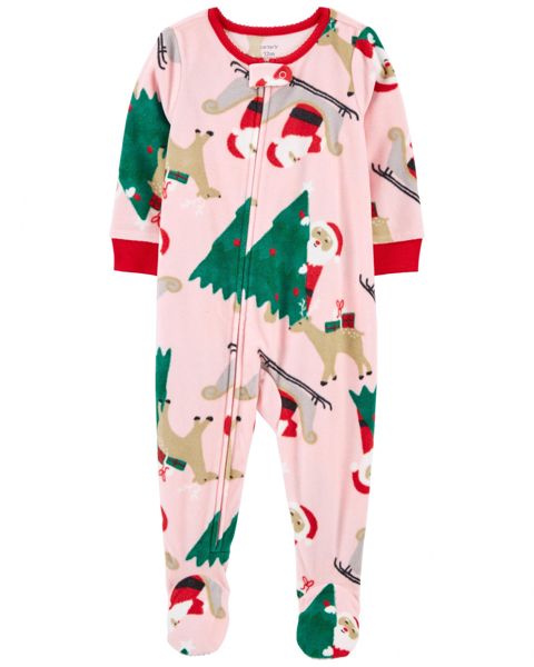 Qızlar üçün pijama-kombinezon Carter's, çəhrayı, flis, ölçü 2 yaş — Bakı