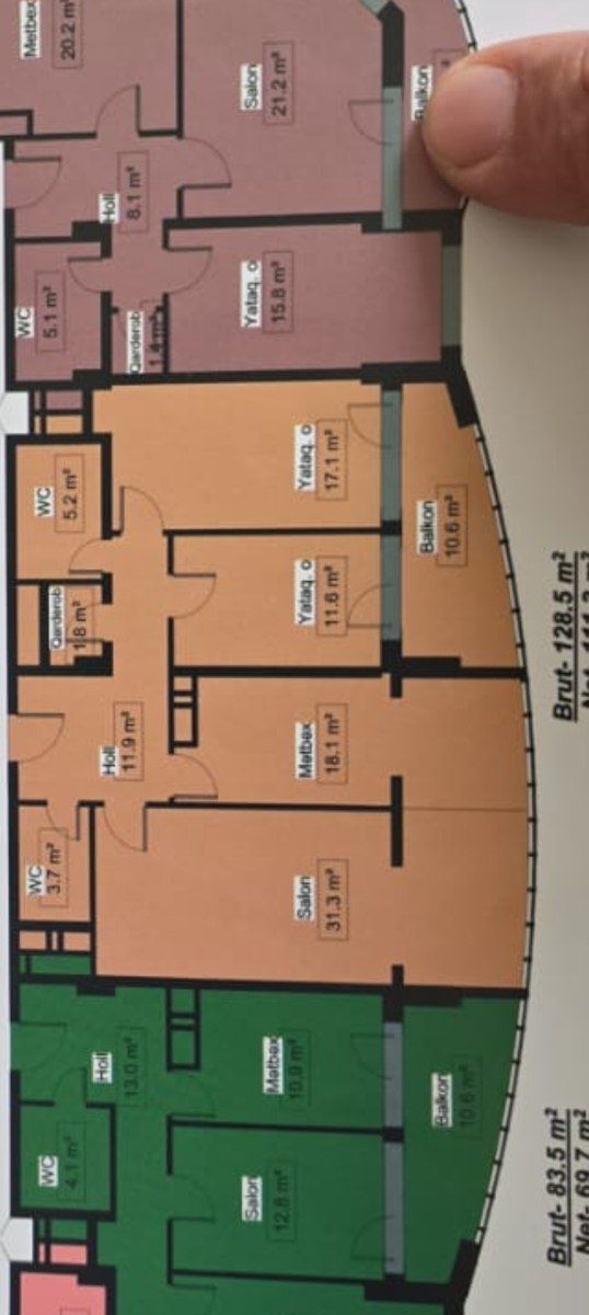 Satılır 3 otaqlı yeni tikili 128.5 m² — Mənzil, Bakı (2)