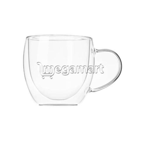 Fincan dəsti Ardesto Doublewall mug set with handles, 250ml, 8.2cm, 2pcs, borosilicate glass, transparent (AR2625GH) — Bakı