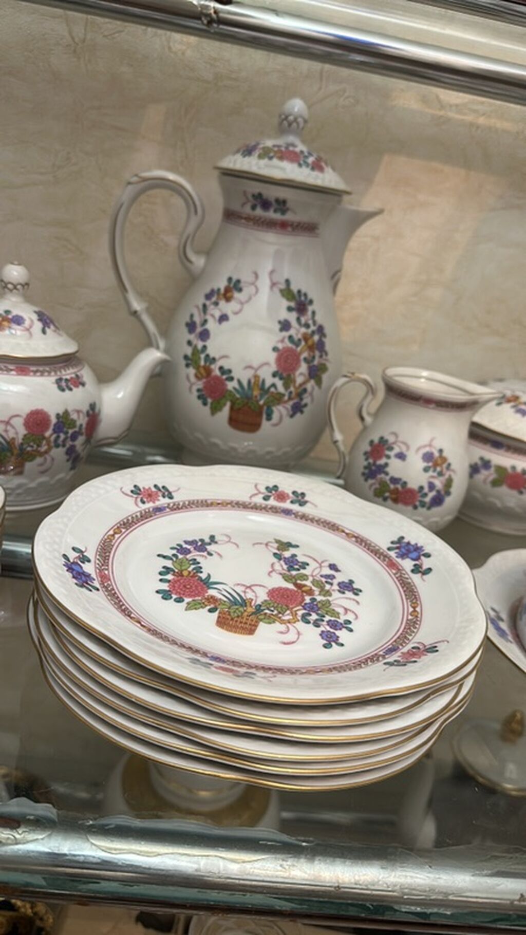Çay dəsti, rəng - Ağ, Farfor, Almaniya — Süfrə qabı, Xırdalan (2)