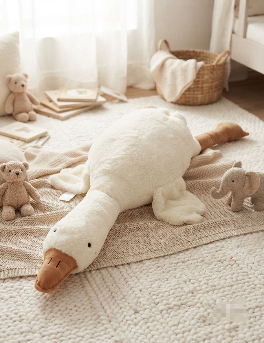 Yumşaq oyuncaq 82083964 Qaz, 1+, peluş, ağ, 110 sm — Yumşaq oyuncaqlar, Bakı