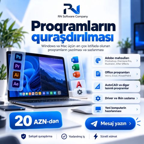 Proqramların quraşdırılması Windows, Mac, Office və digər proqramlar — 10 ₼ · Bakı · Reklama, IT, marketing Proqramların quraşdırılması Windows, Mac, Office və digər proqramlar — Bakı
