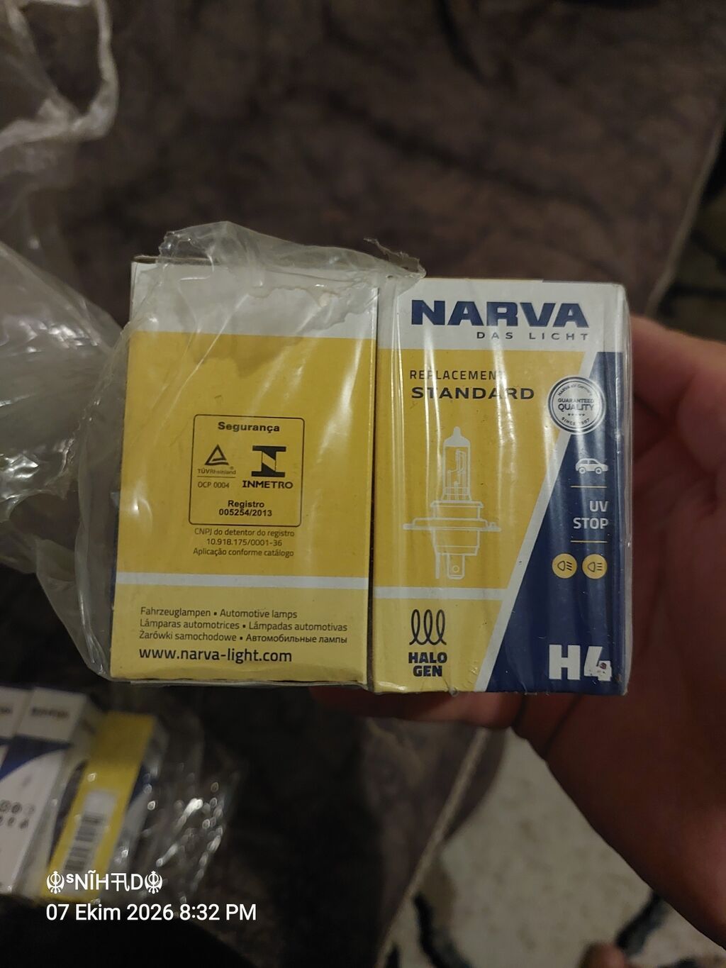 Narva H4 halogen avtomobil lampası. Əsas xüsusiyyətlər: - Marka — Avtomobil işığı, Bakı (3)